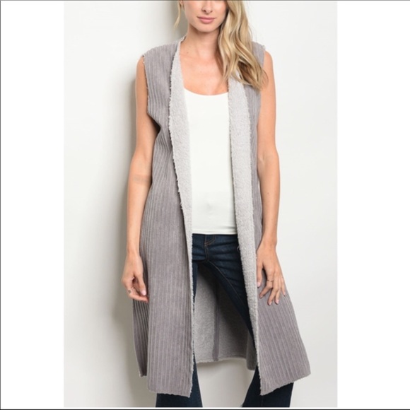 Corduroy shearling Vest - Picture 1 of 2